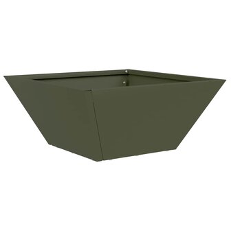 Tuin Kom Plantenbak Olijfgroen 35 x 35 x 15 cm Staal 2