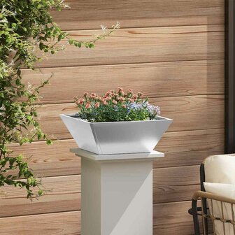 Tuin Kom Plantenbak Zilver 40 x 40 x 15 cm Gegalvaniseerd staal 4