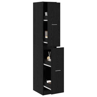 Apothekerskast Zwart eiken 30 x 41 x 174.5 cm Bewerkt hout 3