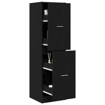 Apothekerskast Zwart eiken 40 x 41 x 144.5 cm Bewerkt hout 3