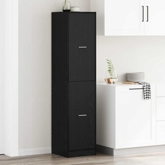 Apothekerskast Zwart eiken 40 x 41 x 174.5 cm Bewerkt hout 1