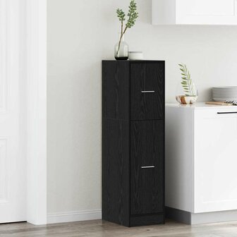 Apothekerskast Zwart eiken 30 x 41 x 118 cm Bewerkt hout 1