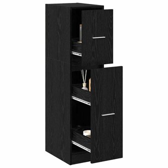 Apothekerskast Zwart eiken 30 x 41 x 118 cm Bewerkt hout 3