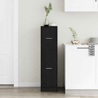 Apothekerskast Zwart eiken 30 x 41 x 118 cm Bewerkt hout 4