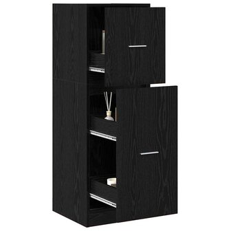 Apothekerskast Zwart eiken 40 x 41 x 118 cm Bewerkt hout 2