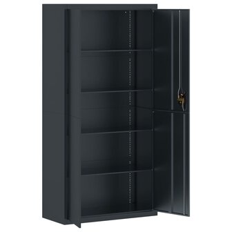Archiefkast 90x40x220 cm staal antracietkleurig 9