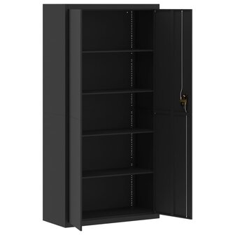 Archiefkast 90x40x180 cm staal zwart 4