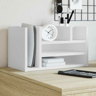 Bureau organiser 44,5x24x25 cm bewerkt hout wit 1