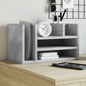 Bureau organiser 44,5x24x25 cm bewerkt hout betongrijs 1