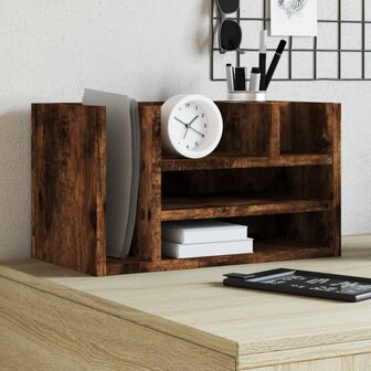 Bureau organiser 44,5x24x25 cm bewerkt hout gerookt eikenkleur 1