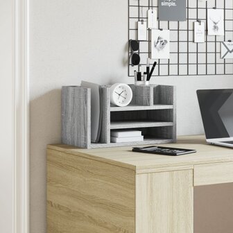 Bureau organiser 44,5x24x25 cm bewerkt hout grijs sonoma eiken 3