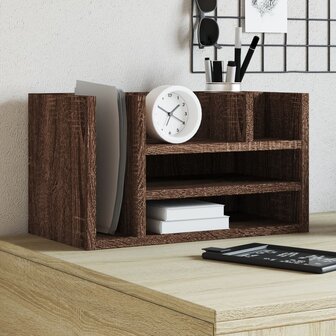 Bureau organiser 44,5x24x25 cm bewerkt hout bruin eikenkleur 1