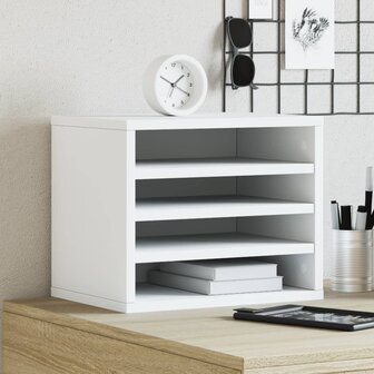 Bureau organiser 36x26x29,5 cm bewerkt hout wit 1