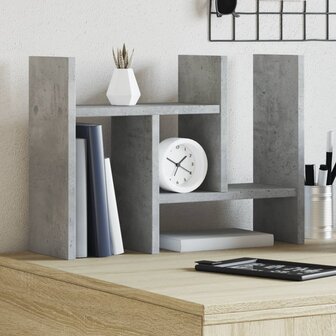Bureau organiser 34,5x15,5x35,5 cm bewerkt hout betongrijs 1