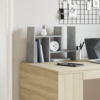 Bureau organiser 34,5x15,5x35,5 cm bewerkt hout betongrijs 3