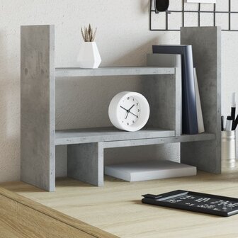 Bureau organiser 38,5x17x39 cm bewerkt hout betongrijs 1