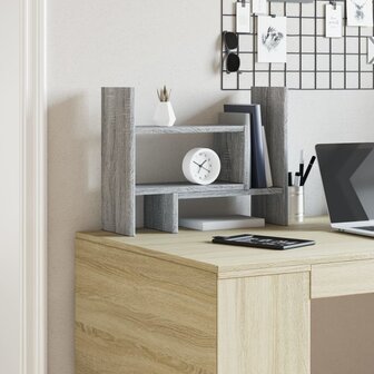 Bureau organiser 38,5x17x39 cm bewerkt hout grijs sonoma eiken 3
