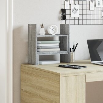 Bureau organiser 38,5x17x39 cm bewerkt hout grijs sonoma eiken 4