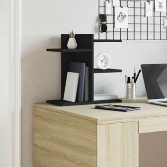 Bureau organiser 42x21,5x42 cm bewerkt hout zwart 3