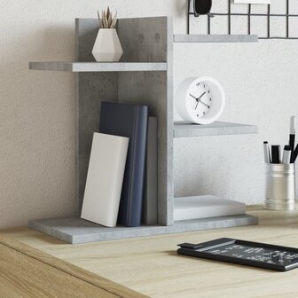 Bureau organiser 42x21,5x42 cm bewerkt hout betongrijs 1
