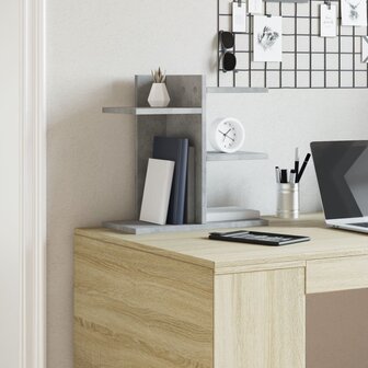 Bureau organiser 42x21,5x42 cm bewerkt hout betongrijs 3