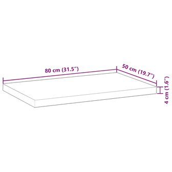 Bureaublad 80x50x4 cm onbehandeld massief acaciahout 9