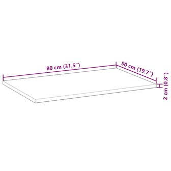 Bureaublad met olieafwerking 80x50x2 cm massief acaciahout 9