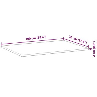 Bureaublad met olieafwerking 100x70x2 cm massief acaciahout 9