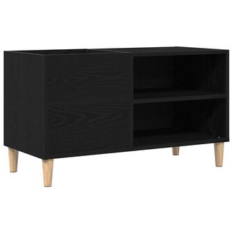 Platenkast met plank Zwart eiken 84.5 x 38 x 48 cm Bewerkt hout 2