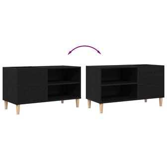 Platenkast met plank Zwart eiken 84.5 x 38 x 48 cm Bewerkt hout 9