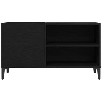 Platenkast met plank Zwart eiken 84.5 x 38 x 48 cm Bewerkt hout 5