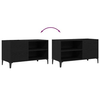 Platenkast met plank Zwart eiken 84.5 x 38 x 48 cm Bewerkt hout 9