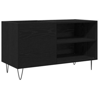 Platenkast met plank Zwart eiken 85 x 38 x 48 cm Bewerkt hout 2
