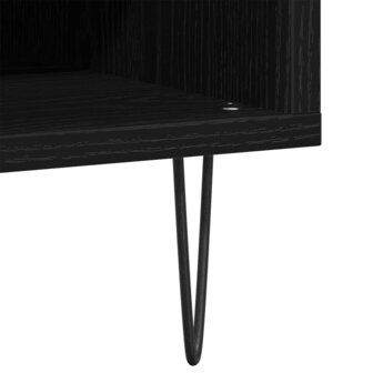Platenkast met plank Zwart eiken 85 x 38 x 48 cm Bewerkt hout 8