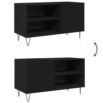 Platenkast met plank Zwart eiken 85 x 38 x 48 cm Bewerkt hout 9