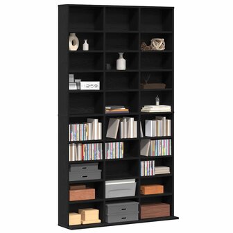 Cd-kast met plank Zwart eiken 101 x 23 x 177.5 cm Bewerkt hout 3
