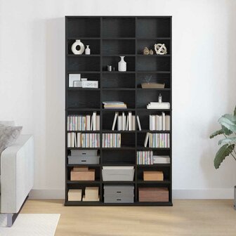 Cd-kast met plank Zwart eiken 101 x 23 x 177.5 cm Bewerkt hout 4