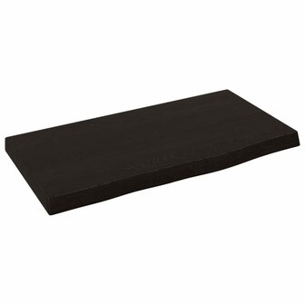 Wandschap 40x20x2 cm behandeld massief eikenhout donkerbruin 2