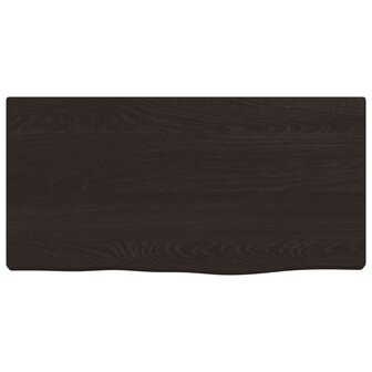Wandschap 40x20x2 cm behandeld massief eikenhout donkerbruin 4