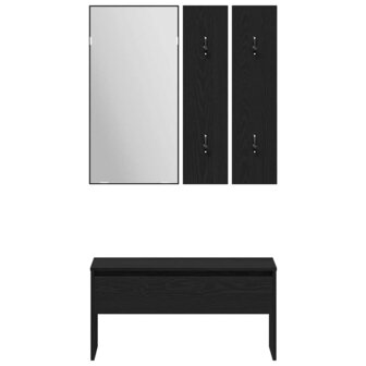 Halmeubelset 5 pcs Zwart eiken en Zilver 80 x 30.5 x 40 cm 7