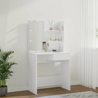 Kaptafel met LED-verlichting 74,5x40x141 cm wit 5