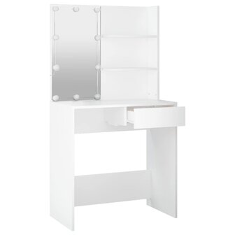Kaptafel met LED-verlichting 74,5x40x141 cm wit 7