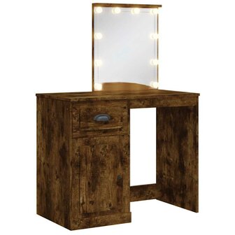 Kaptafel met LED-verlichting 90x42x132,5 cm gerookt eikenkleur 2
