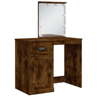 Kaptafel met LED-verlichting 90x42x132,5 cm gerookt eikenkleur 3