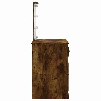 Kaptafel met LED-verlichting 90x42x132,5 cm gerookt eikenkleur 6