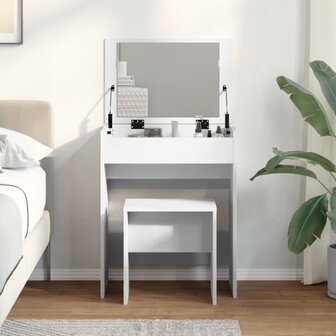 Kaptafel met krukje 60x40x113,5 cm wit 4