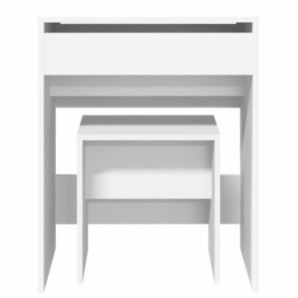 Kaptafel met krukje 60x40x113,5 cm wit 5