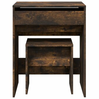 Kaptafel met krukje 60x40x113,5 cm gerookt eikenkleurig 5