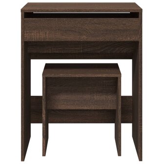 Kaptafel met krukje 60x40x113,5 cm bruin eikenkleurig 5