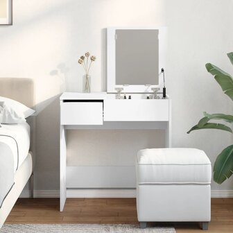 Kaptafel met spiegel 73x46,5x120 cm wit 4